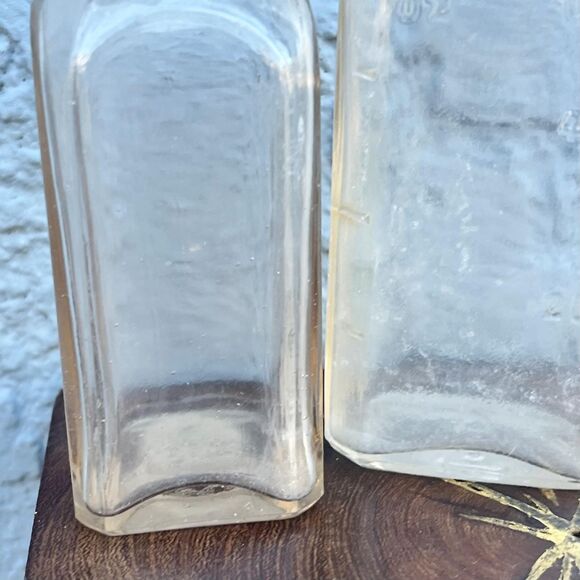 Vintage Glass Bottles Set Two Rustic Cottagecore Decor Vases - Picture 4 of 10
